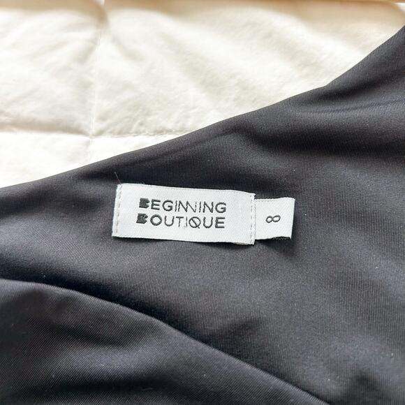 NWOT Beginning Boutique Simone Black Cut Out Maxi One Shoulder Dress Size 4 - Picture 7 of 10